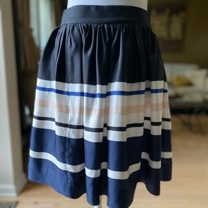 Kate Spade Sz 4 Holiday Striped Cupcake Skirt Silk Blend Lined Mini